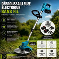Tondeuse à Gazon Électrique Sans Fil Double batterie 98V Grand Model avec 2 disq