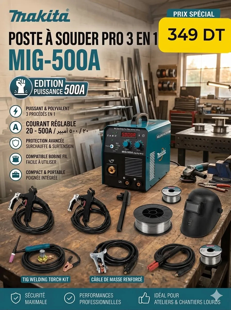 POSTE SOUDURE 500A MAKITA MIG/TIG/MMA
