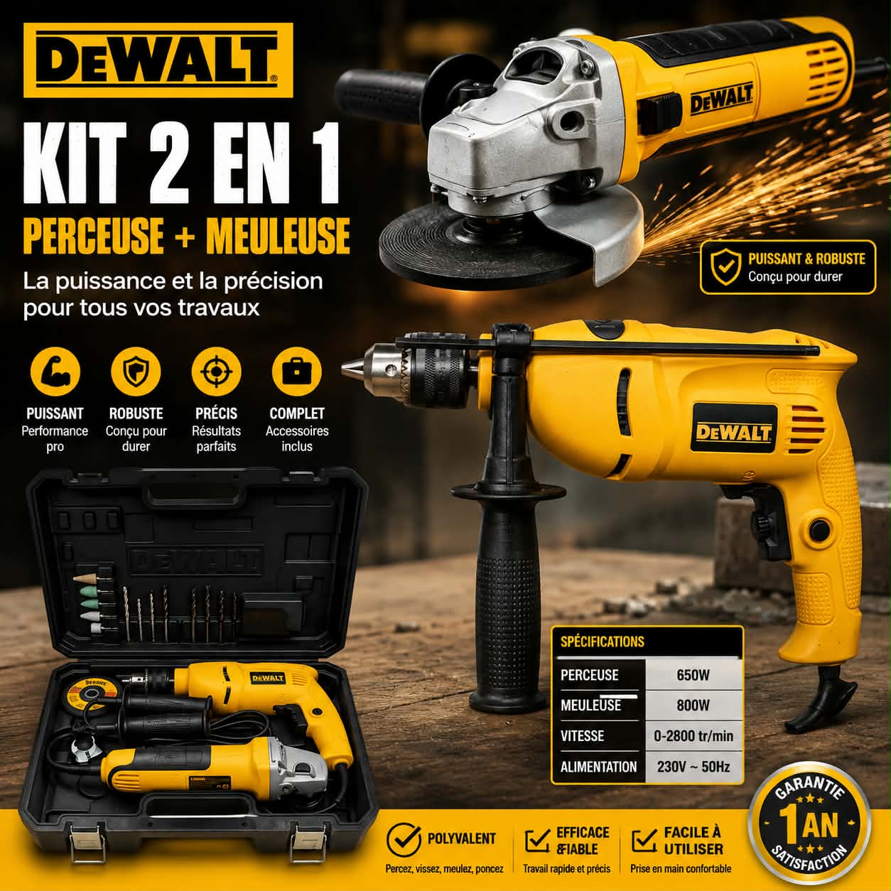 coffre chingol + meul a disque dewalt