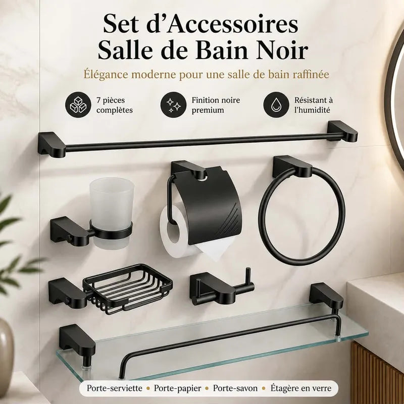 Accessoires Salle de Bain 9 piece