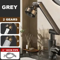 Robinet Lavabo 360° GRIS et INOX