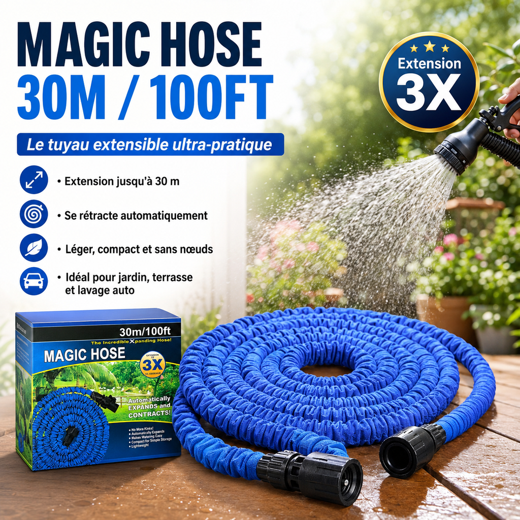 Magic Hose 30M – Tuyau Extensible Ultra-Pratique