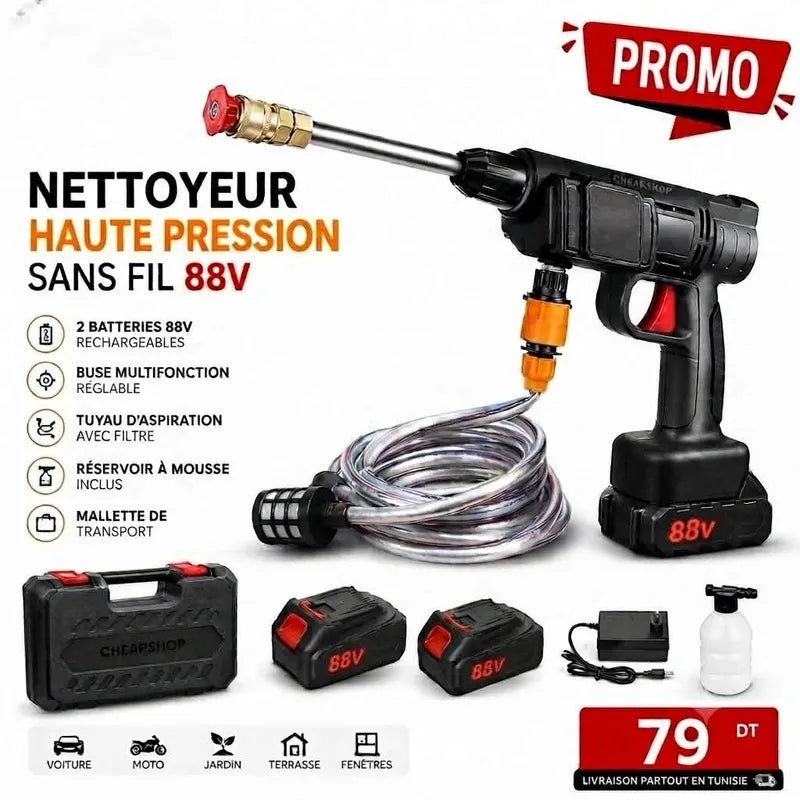 Pistole lavage double batteries 88V
