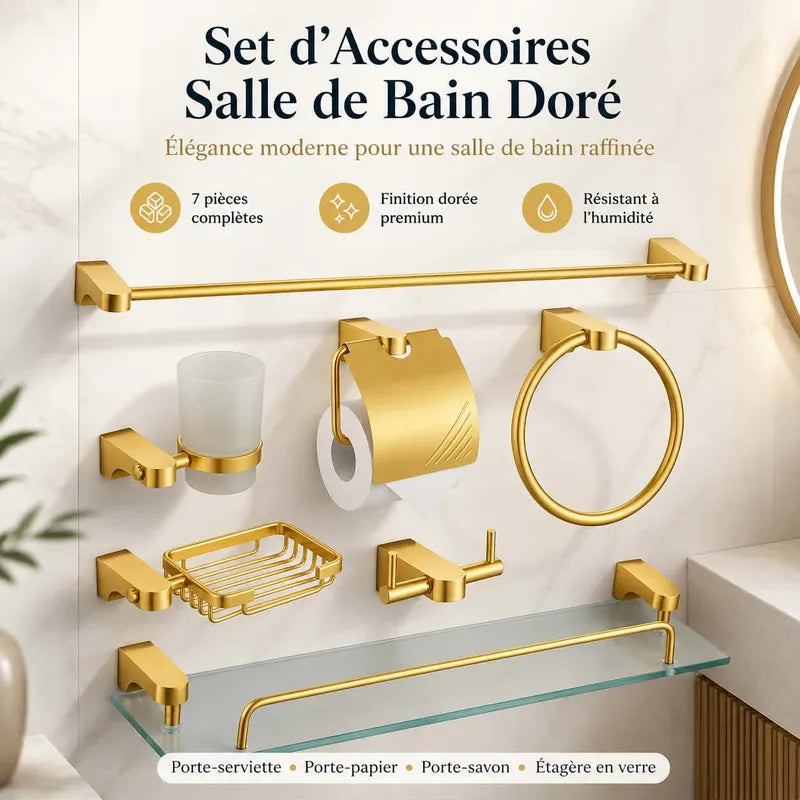 Accessoires Salle de Bain 9 piece